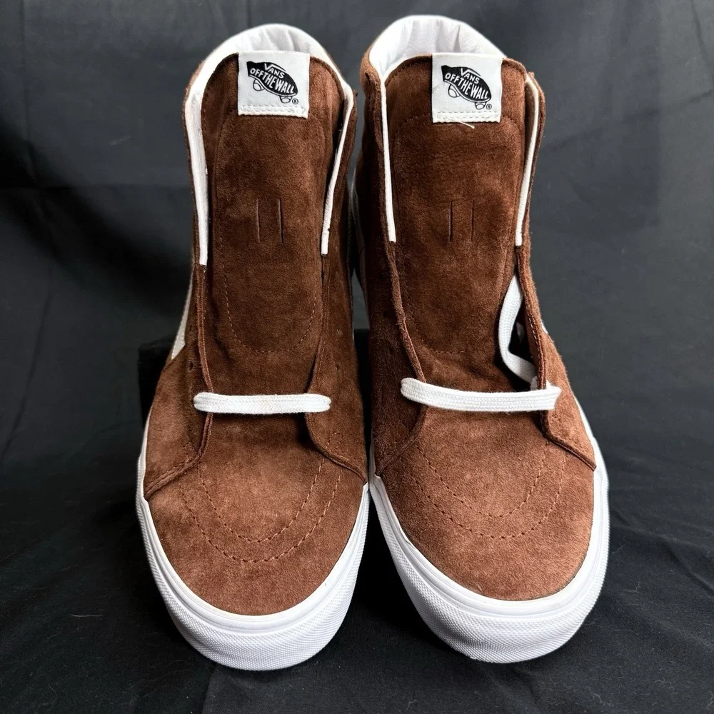VANS Sk8 Hi Pig Suede Tortoise Shell Mens Size 13 Water Repellent Sneakers Brown
